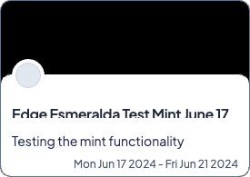 Edge Esmeralda Test Mint June 17