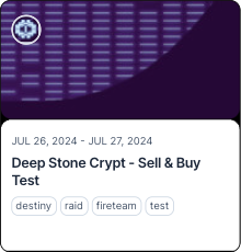 Deep Stone Crypt - Sell & Buy Test
