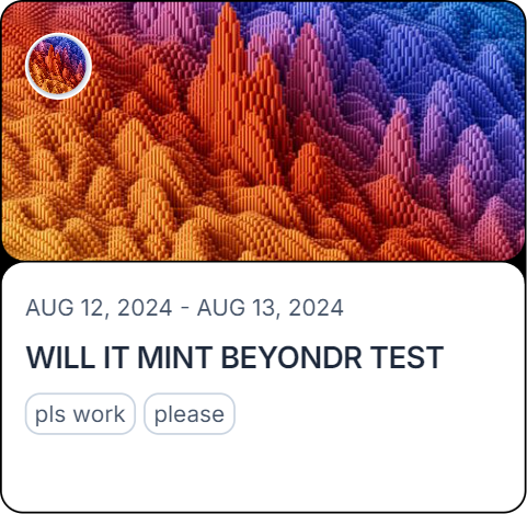 WILL IT MINT BEYONDR TEST