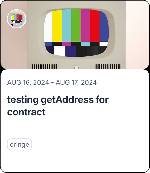 testing getAddress for contract