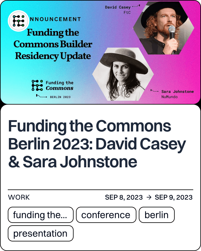 Funding the Commons Berlin 2023: David Casey & Sara Johnstone