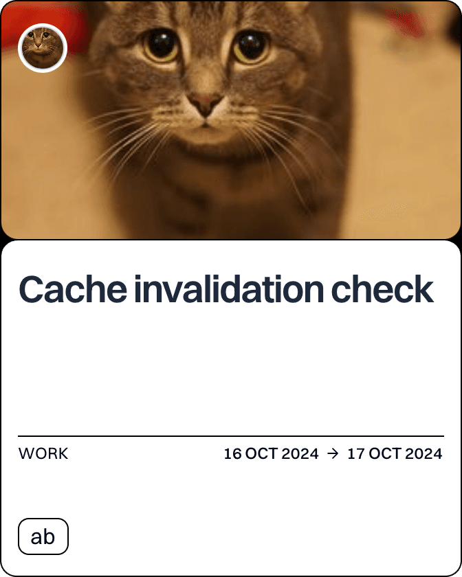 Cache invalidation check