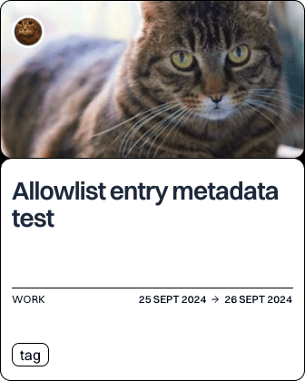 Allowlist entry metadata test