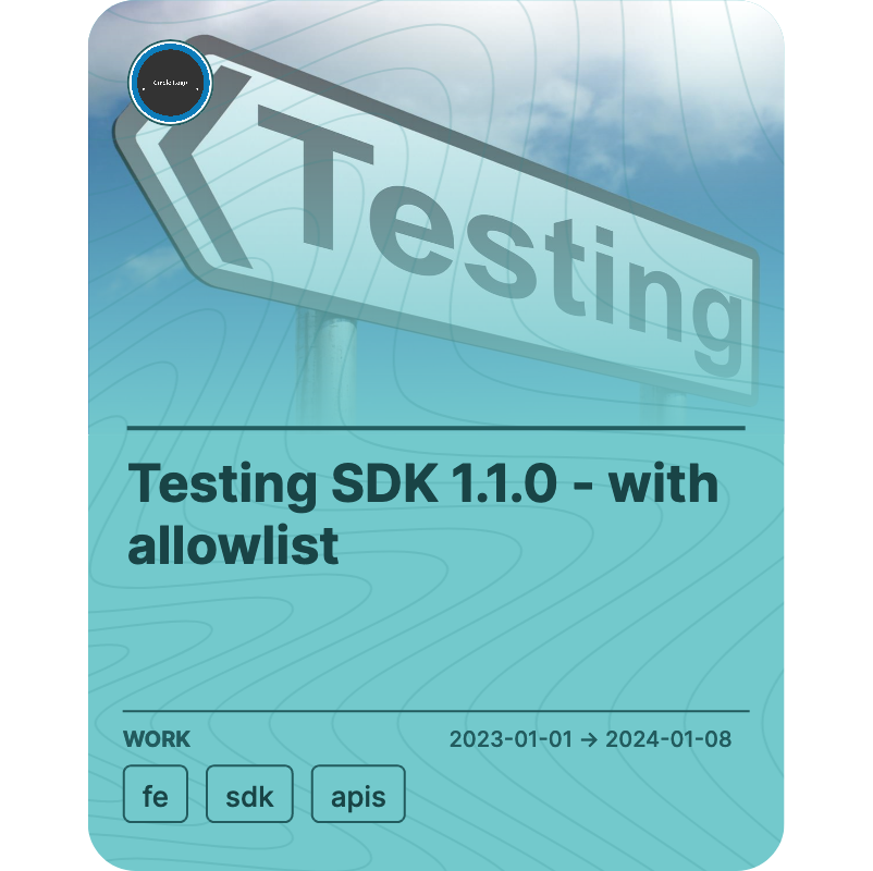 Testing SDK 1.1.0 - with allowlist