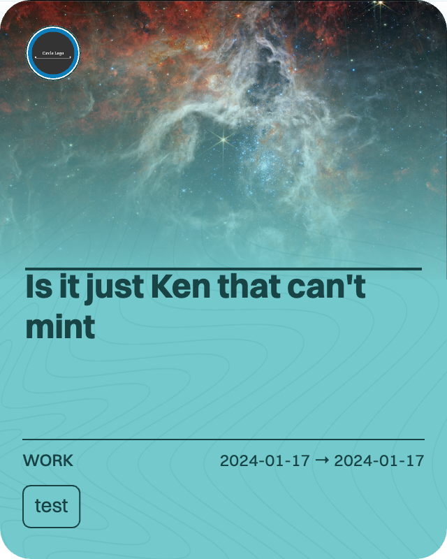 Is it just Ken that can't mint