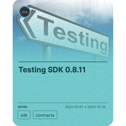 Testing SDK 0.8.11