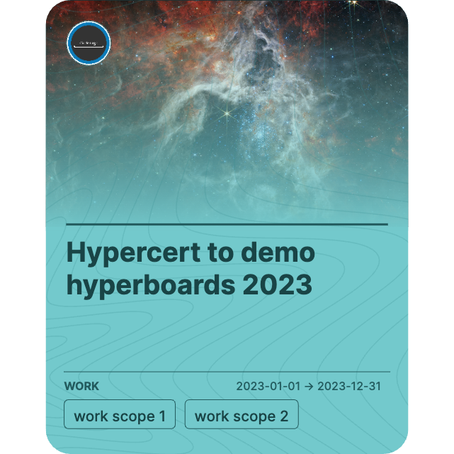 Hypercert to demo hyperboards 2023