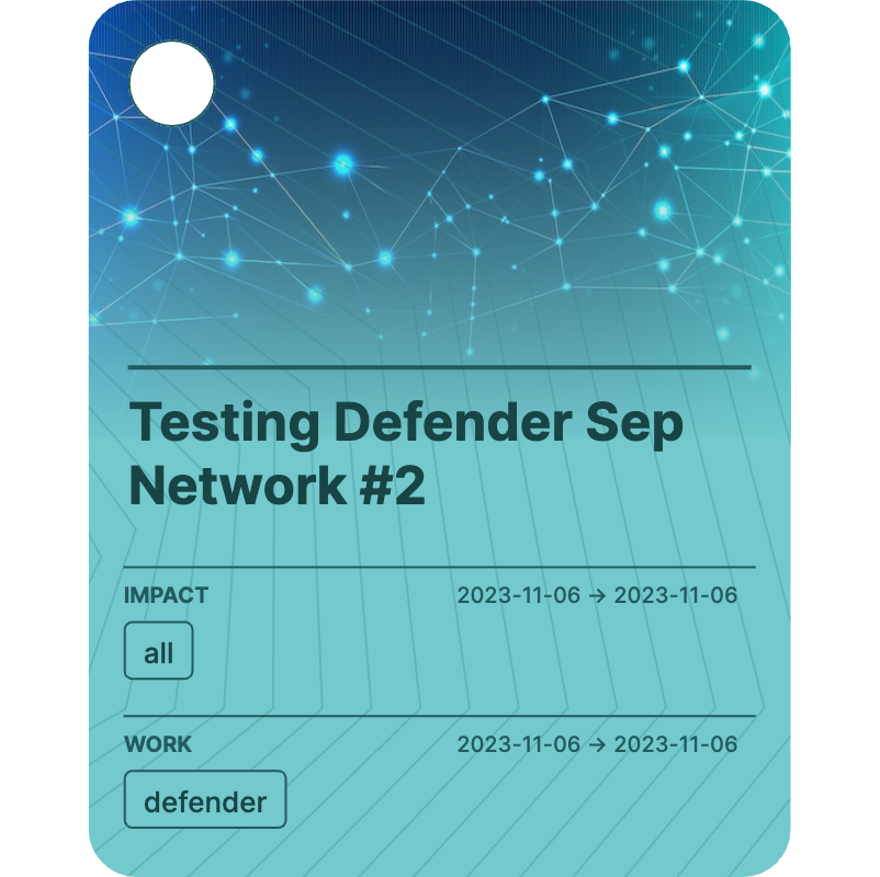 Testing Defender Sep Network #2