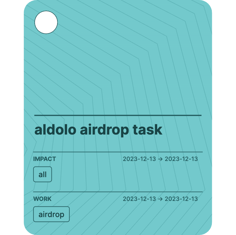 aldolo airdrop task